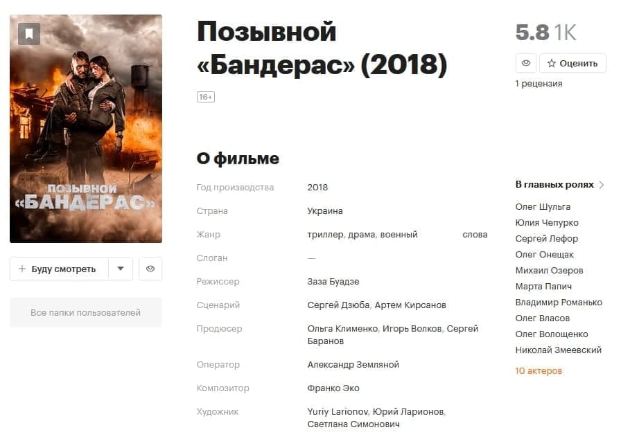 «Кинопоиск» разместил у себя украинский фильм о том, как надо мочить русских на Донбассе.